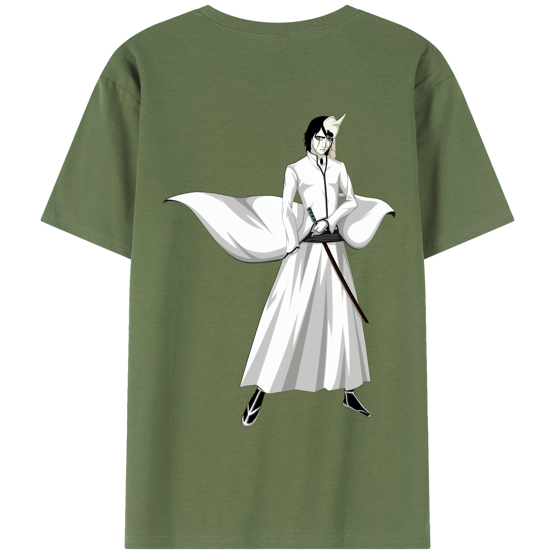 （画像用） ブリーチ ウルキオラ·シファー BLEACH Ulquiorra cifer 綿100％ メンズ半袖Tシャツ（バックプリント） 通気性